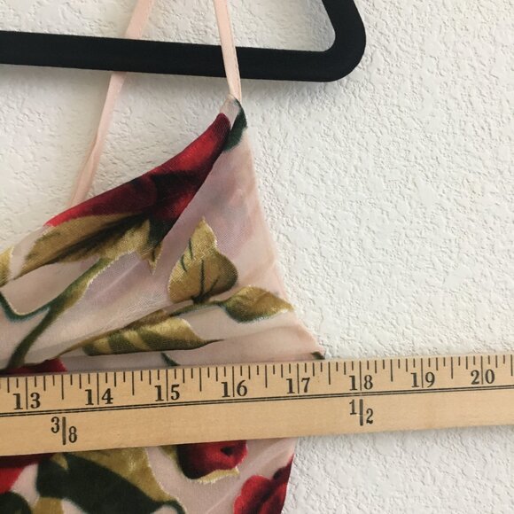Nasty Gal Size 8 Rose Floral Devore Cowl Slip Mini Dress Party/Cocktail - Picture 9 of 15